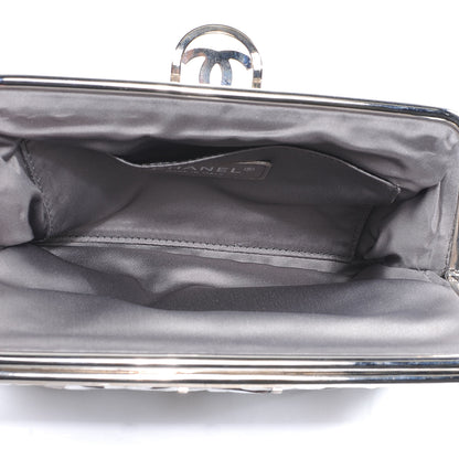 Chanel Calfskin Crackled CC Mix Frame Clutch Gold Silver 6 of 8