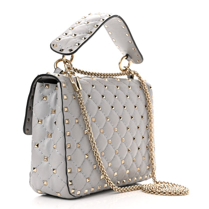 Valentino Garavani Nappa Medium Rockstud Spike Shoulder Bag Pastel Grey 3 of 9