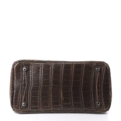 Hermes Matte Niloticus Crocodile Birkin 30 Gris Elephant 8 of 38