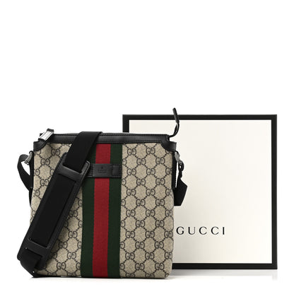 Gucci GG Supreme Monogram Web Messenger Bag Black 10 of 10