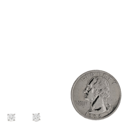 Tiffany Platinum Diamond .34ctw Solitaire Earrings 2 of 4