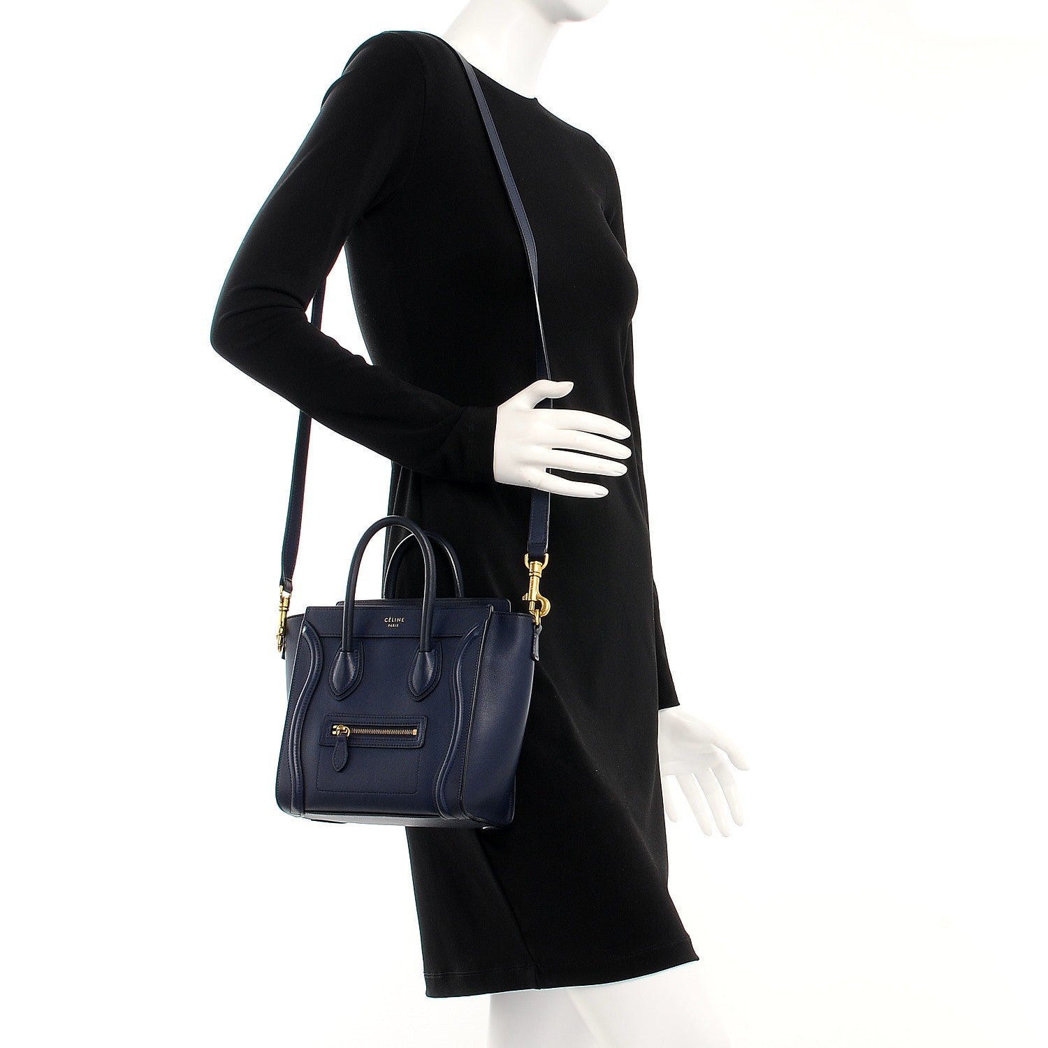 Celine Smooth Calfskin Nano Luggage Ink 2 of 15