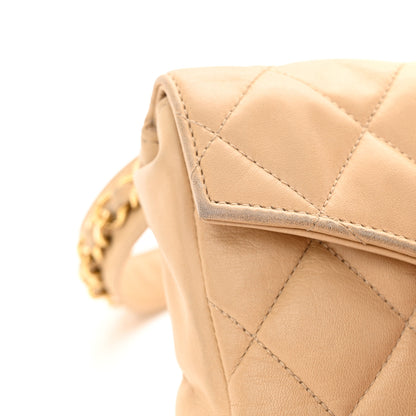 Chanel Lambskin Quilted Flap Waist Belt Bag 70 28 Beige 18 of 19
