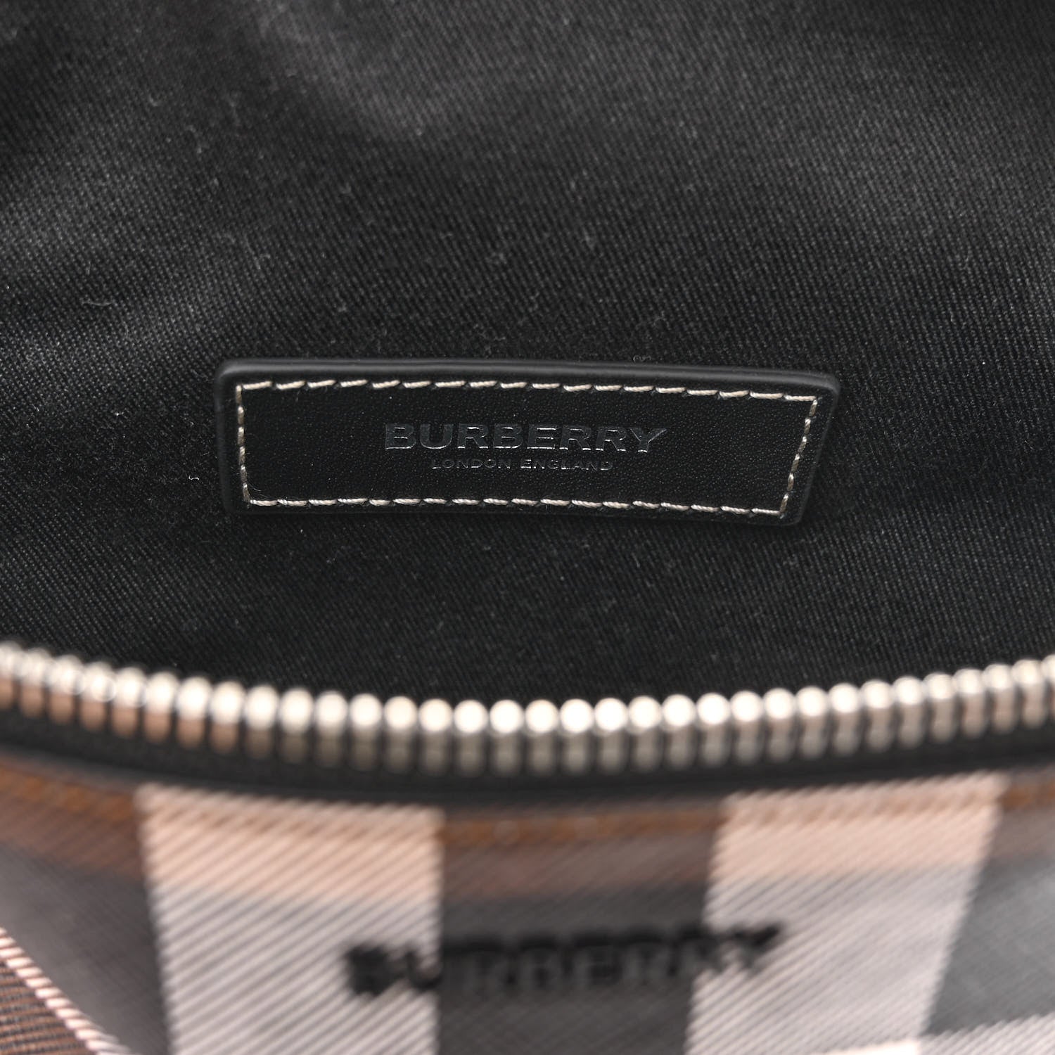 Burberry E-canvas Check Cason Bum Bag Dark Birch Brown 6 of 9
