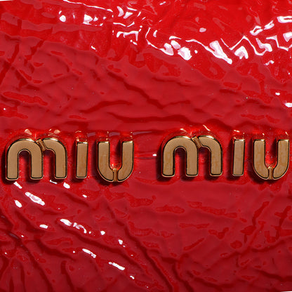 Miu Miu Crinkle Patent Tote Rosso 8 of 9