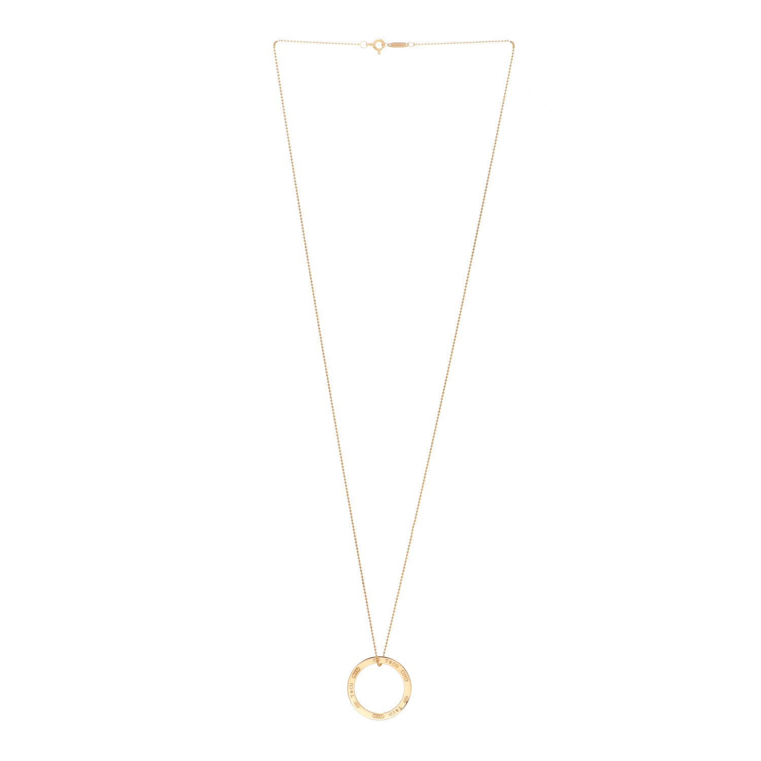 Tiffany 18K Yellow Gold 1837 Circle Pendant Necklace 3 of 6