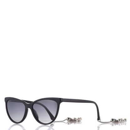 Chanel Acetate Polarized Fantasy Pearl Cat Eye Sunglasses 5341-H-A Black 1 of 9