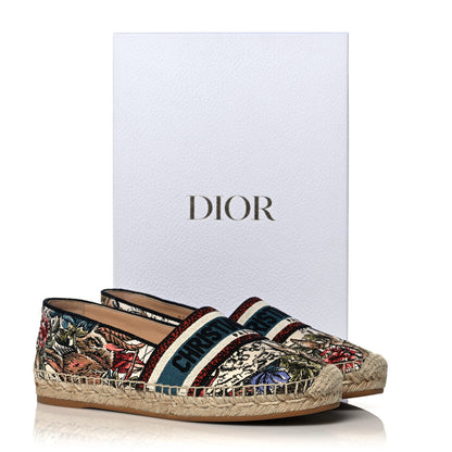 Christian Dior Canvas Mille Fleurs Embroidered Granville Espadrille 38.5 Multicolor 9 of 9