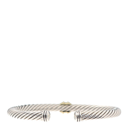 David Yurman Sterling Silver 14K Yellow Gold Ruby 5mm Cable Classics Single Station Bracelet 3 of 4