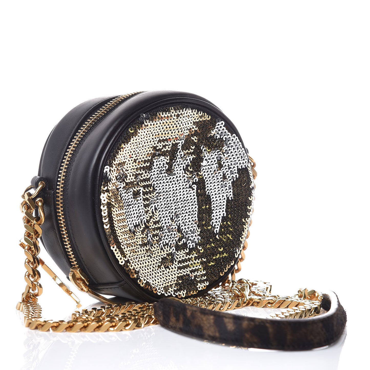 Sequin Small Bubble Chain Crossbody Black