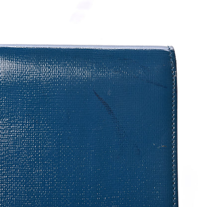 Saint Laurent Textured Patent Classic Y Ligne Clutch Blue 9 of 14