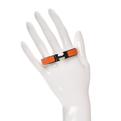 Hermes Enamel Clic Clac H Narrow Bracelet PM Orange 2 of 5