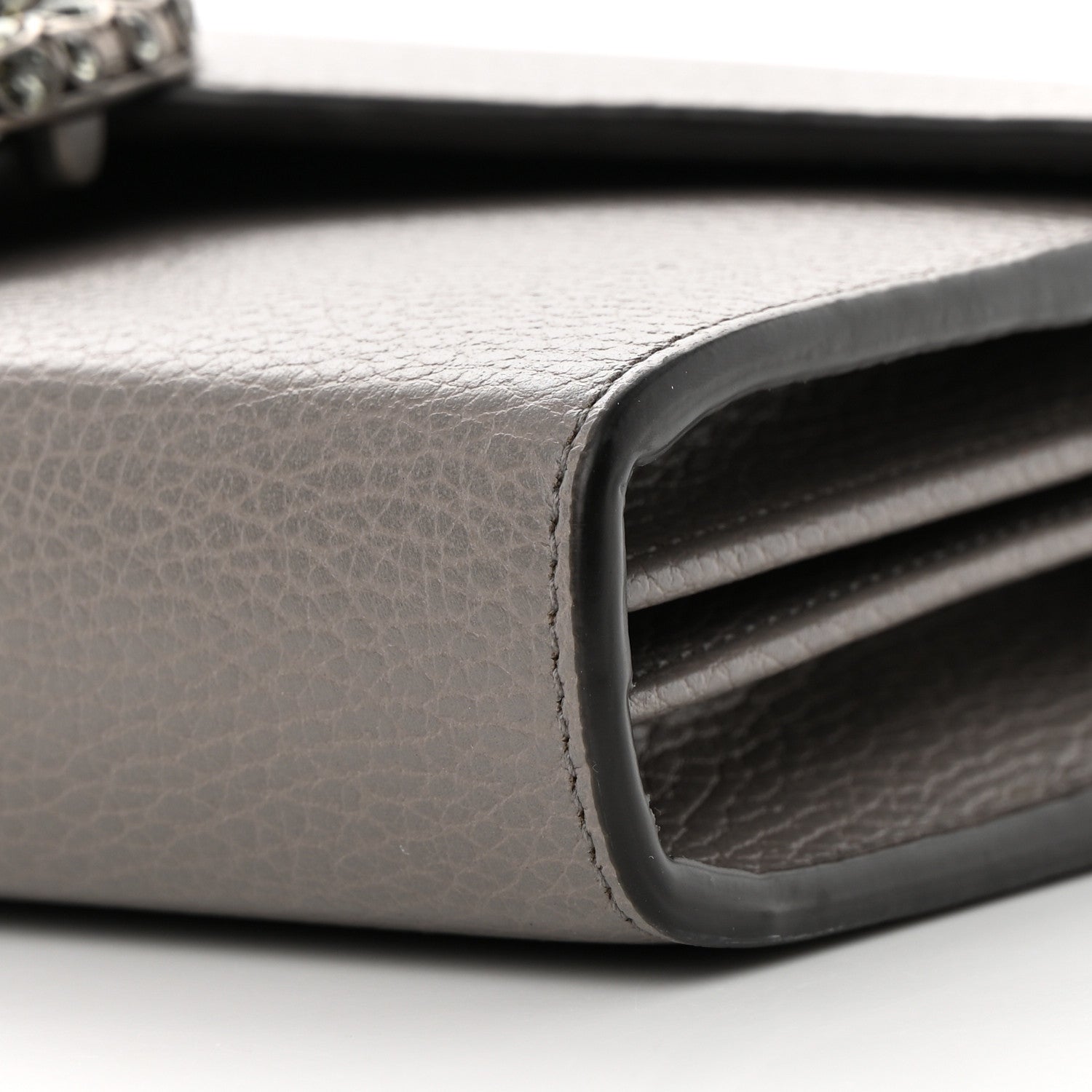 Gucci Dollar Calfskin Crystal Mini Dionysus Chain Wallet Dusty Grey Black Diamond 10 of 10