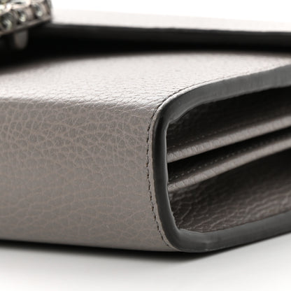 Gucci Dollar Calfskin Crystal Mini Dionysus Chain Wallet Dusty Grey Black Diamond 10 of 10
