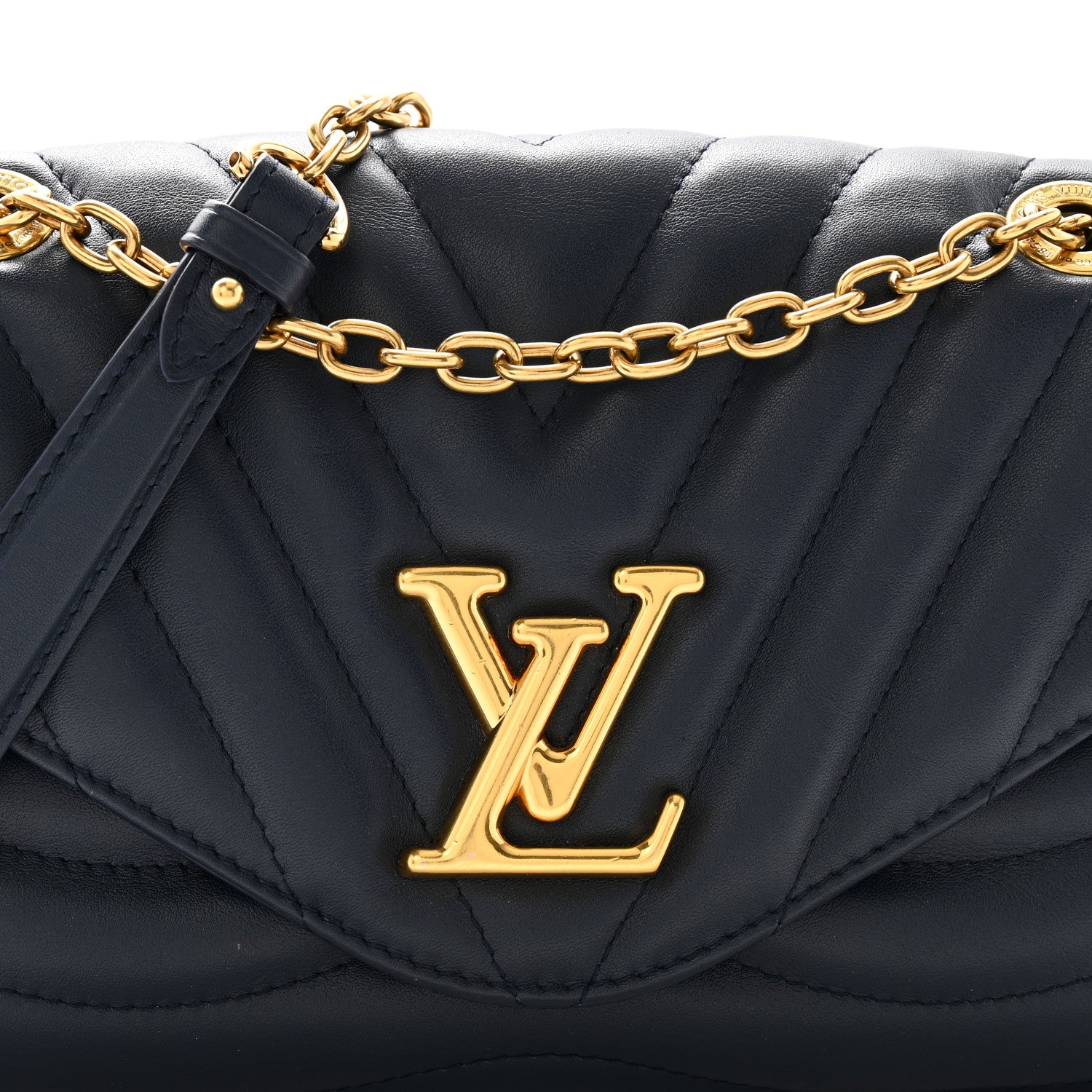 Louis Vuitton Calfskin LV New Wave Chain Bag Bleu Nuit 8 of 11