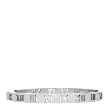 Tiffany 18K White Gold Diamond Atlas Pierced Hinged Bangle Bracelet 2 of 3