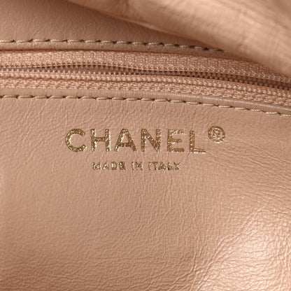 Chanel Metallic Goatskin Medium Luxe Ligne Bowler Bronze 7 of 8