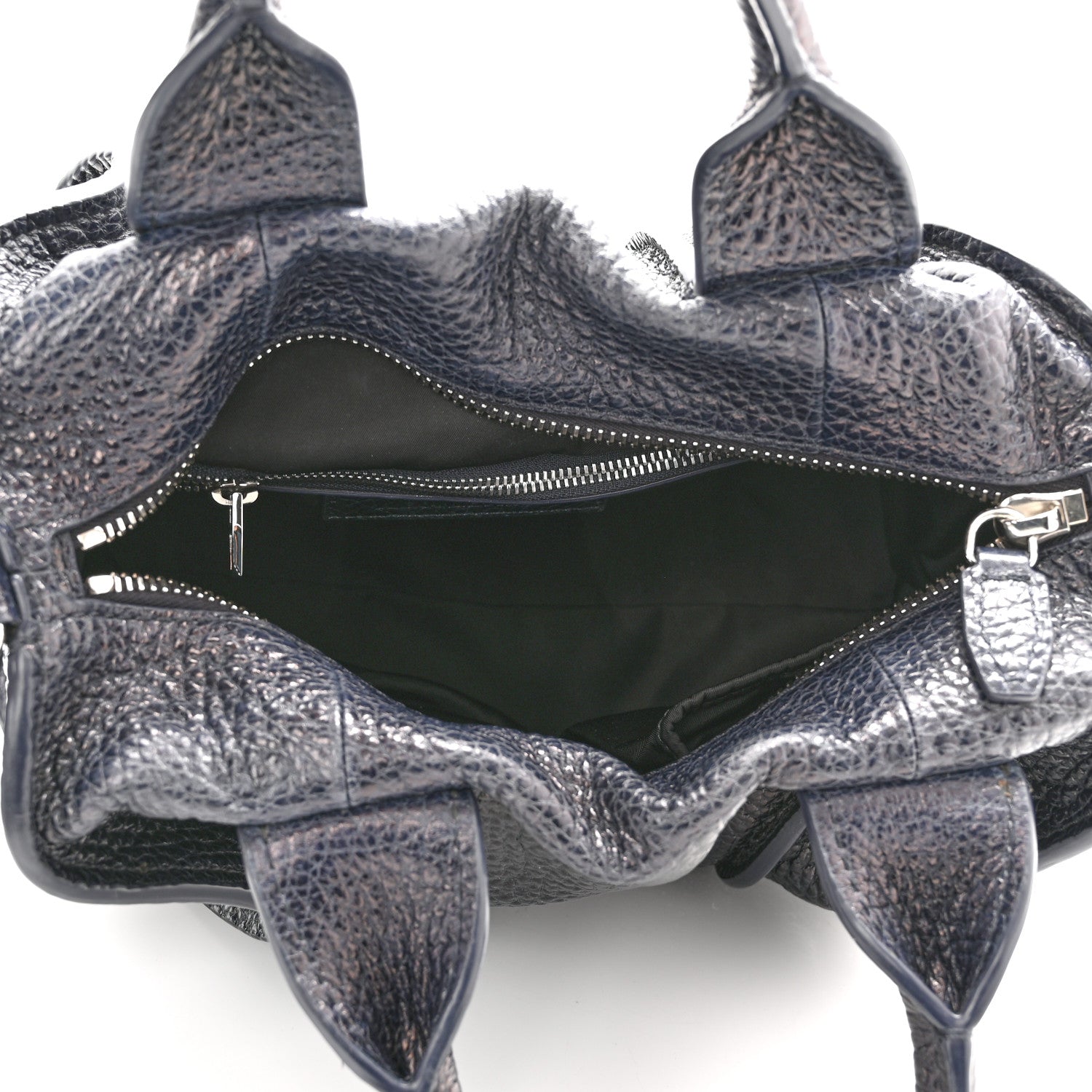 Alexander Wang Pebbled Lambskin Rocco Nickel Hardware Dark Blue 5 of 23