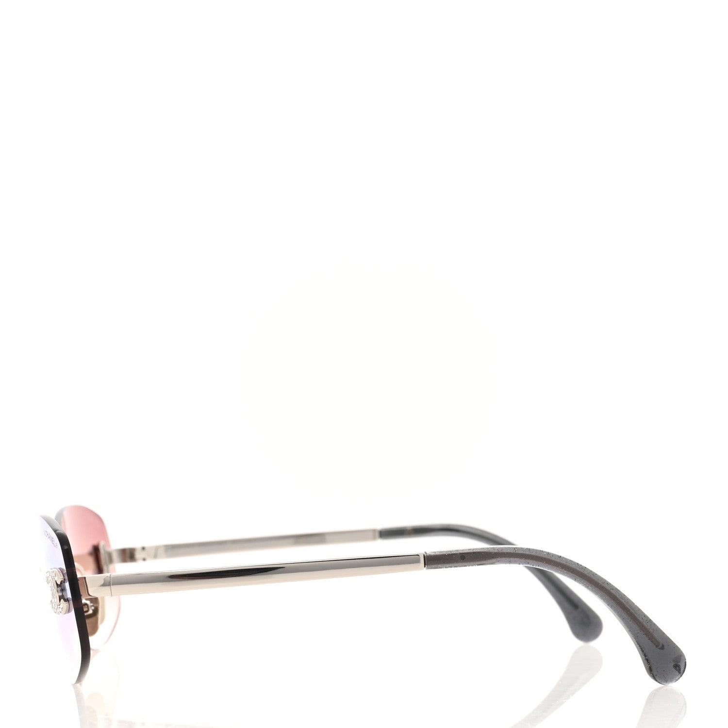 Chanel Metal Mirrored Crystal CC Oval Sunglasses 71559 Pink 3 of 8