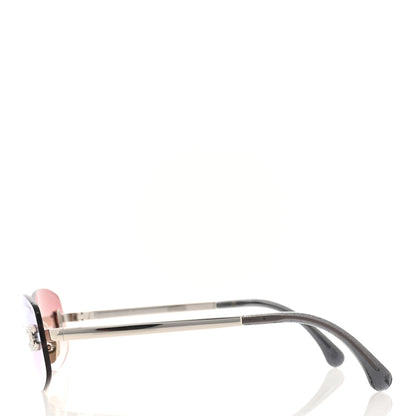 Chanel Metal Mirrored Crystal CC Oval Sunglasses 71559 Pink 3 of 8