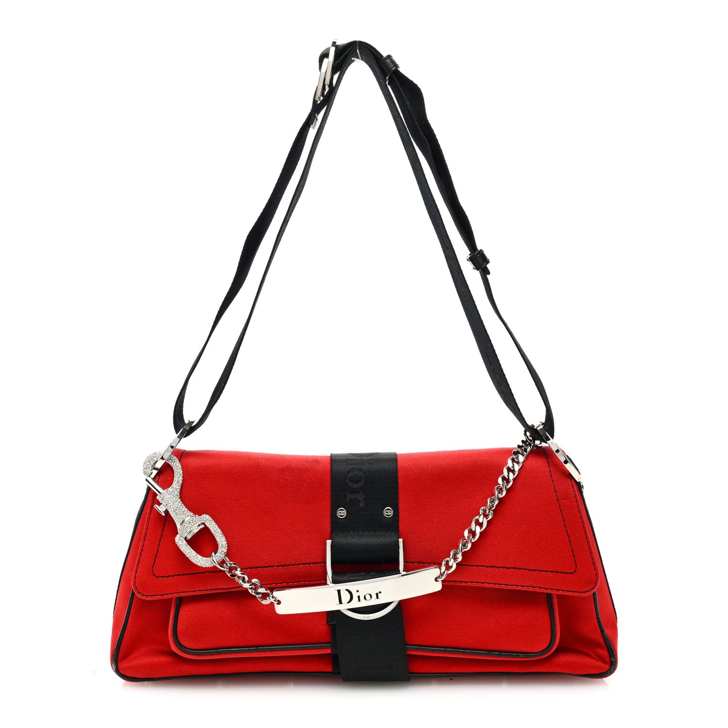 Silk Jersey Crystal Hardcore Clutch Red