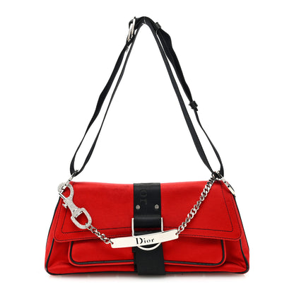 Christian Dior Silk Jersey Crystal Hardcore Clutch Red 1 of 13