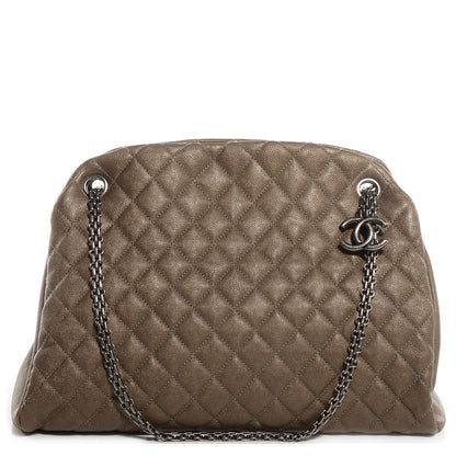 Chanel Calfskin Large Just Mademoiselle Bowling Bag Silver 1 of 8