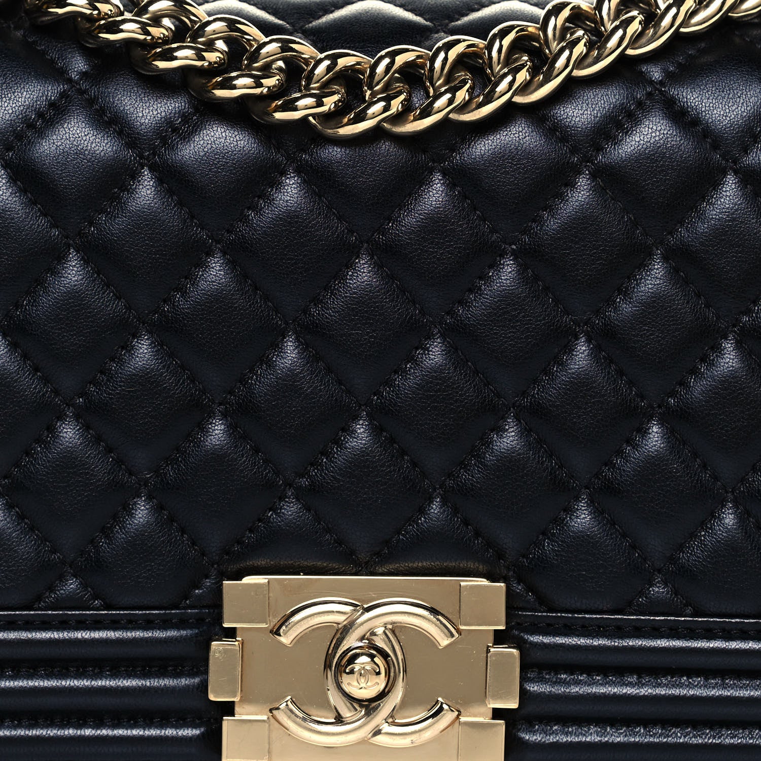 Chanel Lambskin Quilted Medium Boy Flap Black 8 of 15