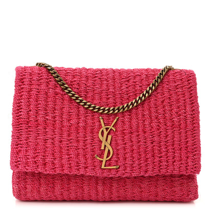 Saint Laurent Raffia Medium Monogram Kate Satchel Pink Glow 1 of 12