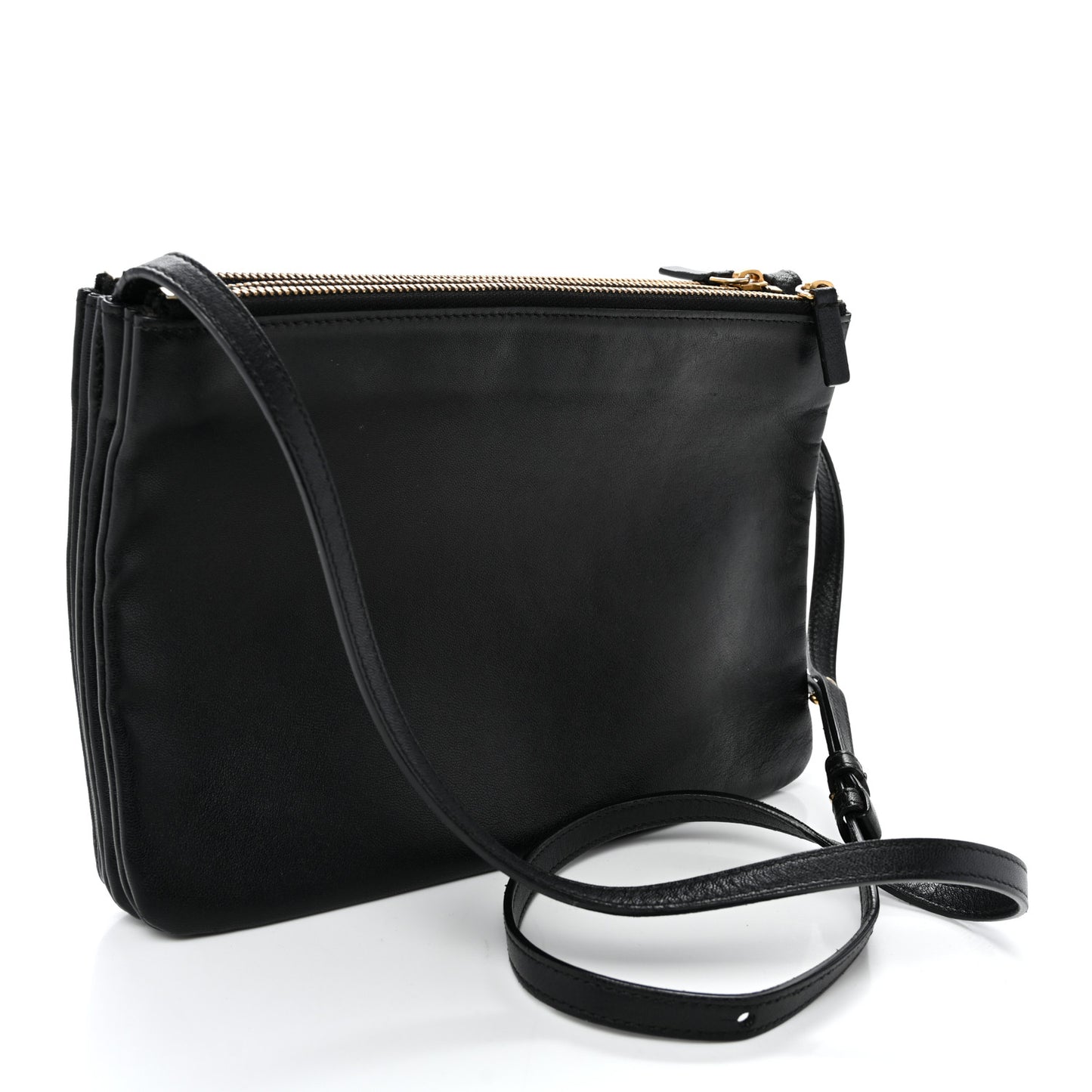 Lambskin Small Trio Crossbody Bag Black