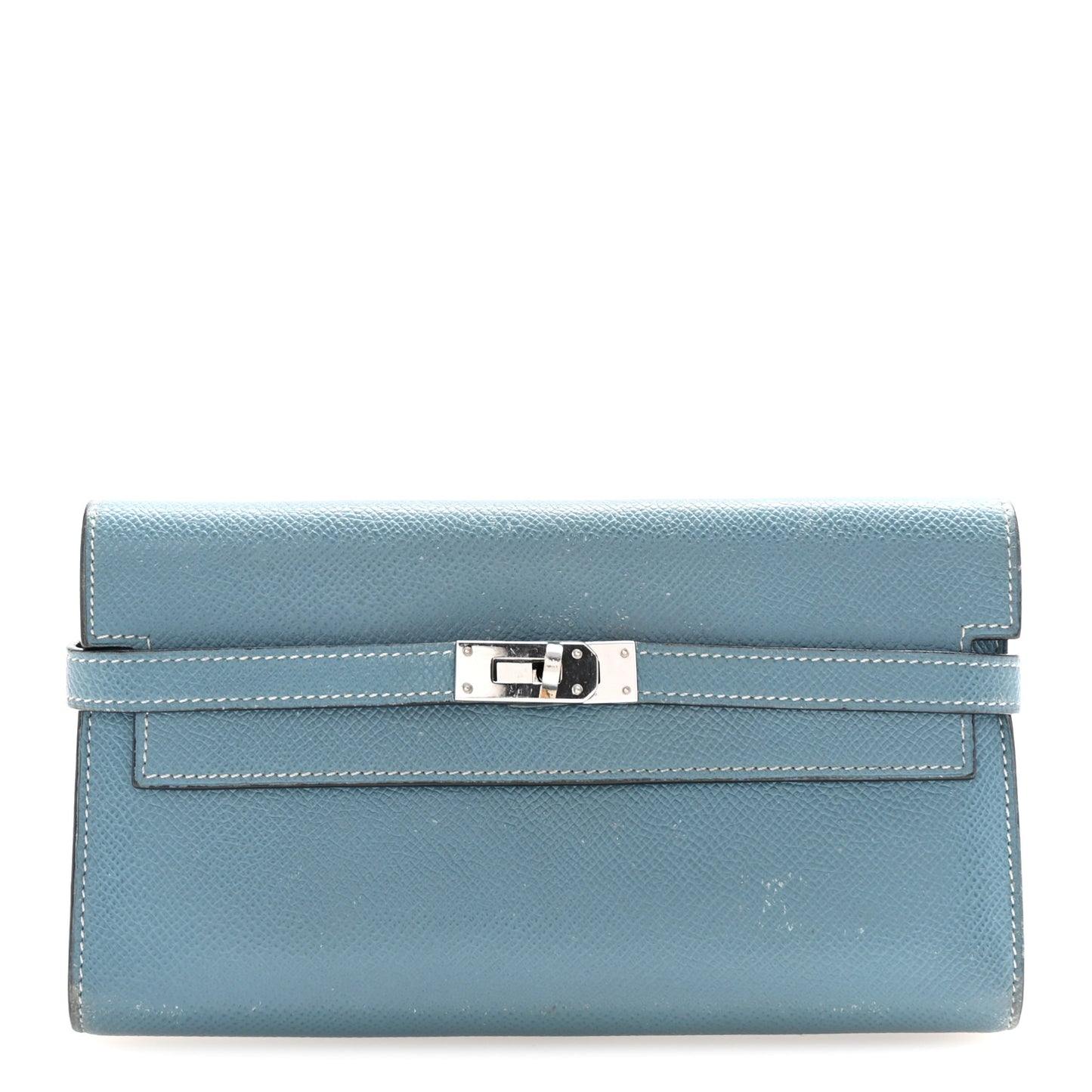 Epsom Kelly Longue Wallet Blue Jean