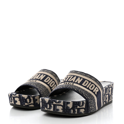 Christian Dior Oblique D-Way Platform Slide Sandals 40 Deep Blue 3 of 10