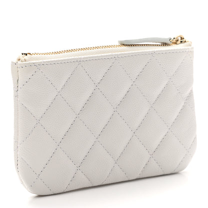 Chanel Caviar Quilted Small Cosmetic Case White 3 of 8
