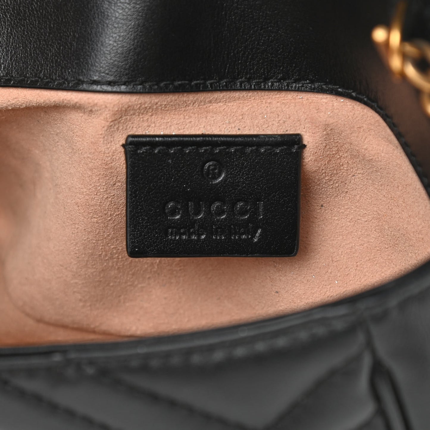 Calfskin Matelasse Super Mini GG Marmont Shoulder Bag Black