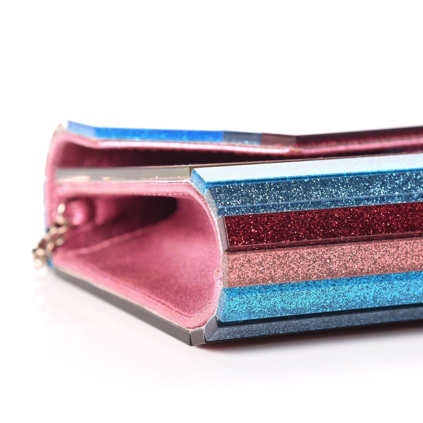 Acrylic Glitter Candy Clutch Raspberry Mix