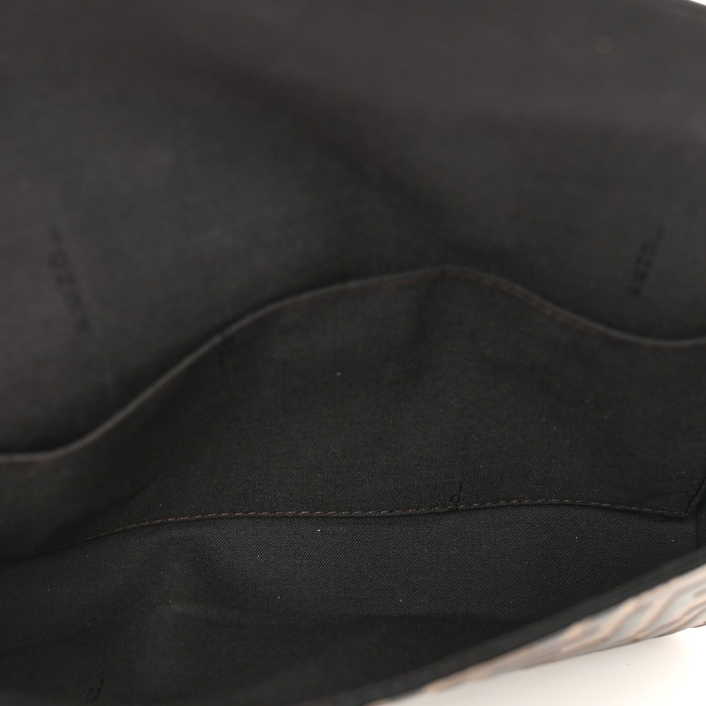 Vitello Soft F is Fendi Bi-Color FF 1974 Embossed Envelope Wallet On Chain with Pouches Maya Black