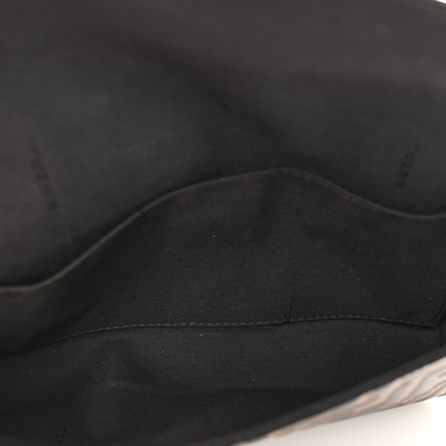 Fendi Vitello Soft F is Fendi Bi-Color FF 1974 Embossed Envelope Wallet On Chain with Pouches Maya Black 6 of 9