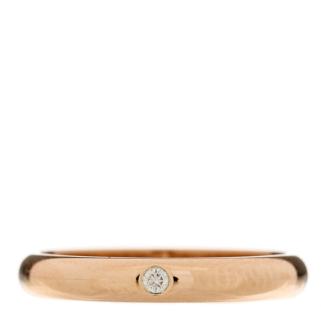 18K Pink Gold Diamond 2.6mm 1895 Wedding Band Ring 46 3.75