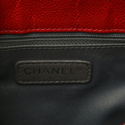 Chanel Caviar Quilted Grand Shopping Tote GST Red 5 of 13