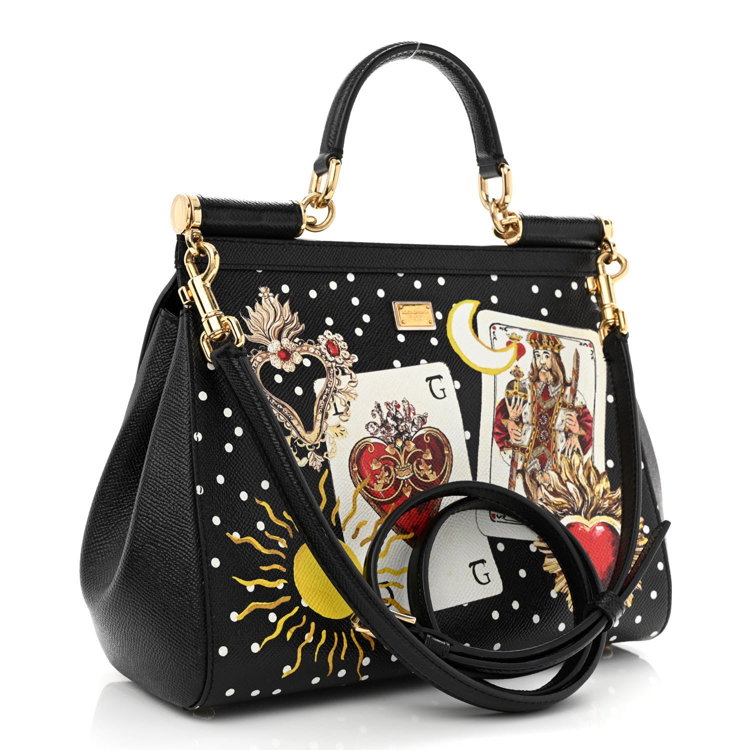 Dolce & Gabbana Dauphine Medium Miss Sicily St. Dauphine Stampata Satchel Black 2 of 11