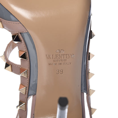Valentino Garavani Patent Nappa Rockstud Ankle Strap 100mm Pumps 39 Light Stone Poudre 6 of 11