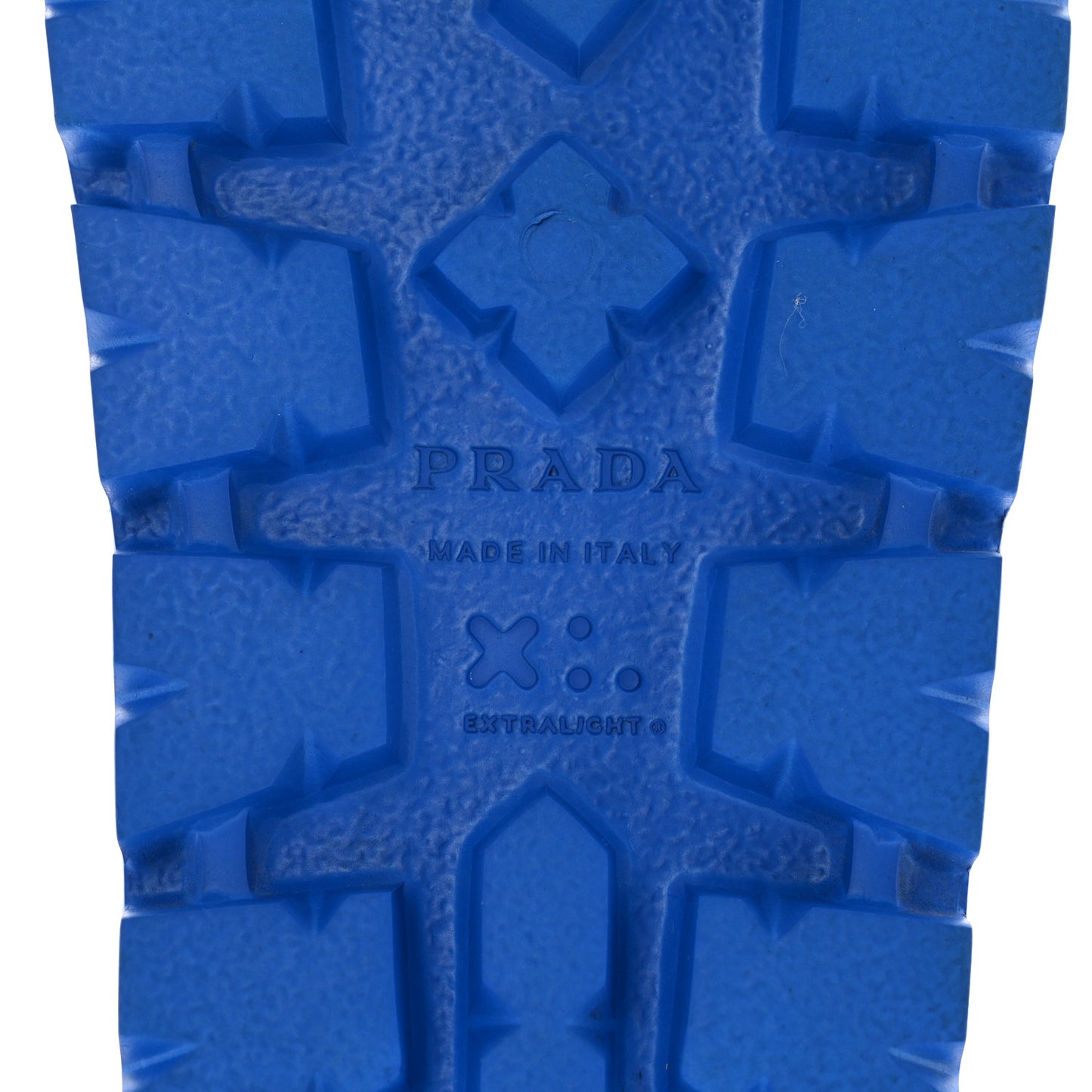 EVA Rubber Triangle Logo Embossed Womens Lug Sole 20mm Slide Sandals 39 Azzurro