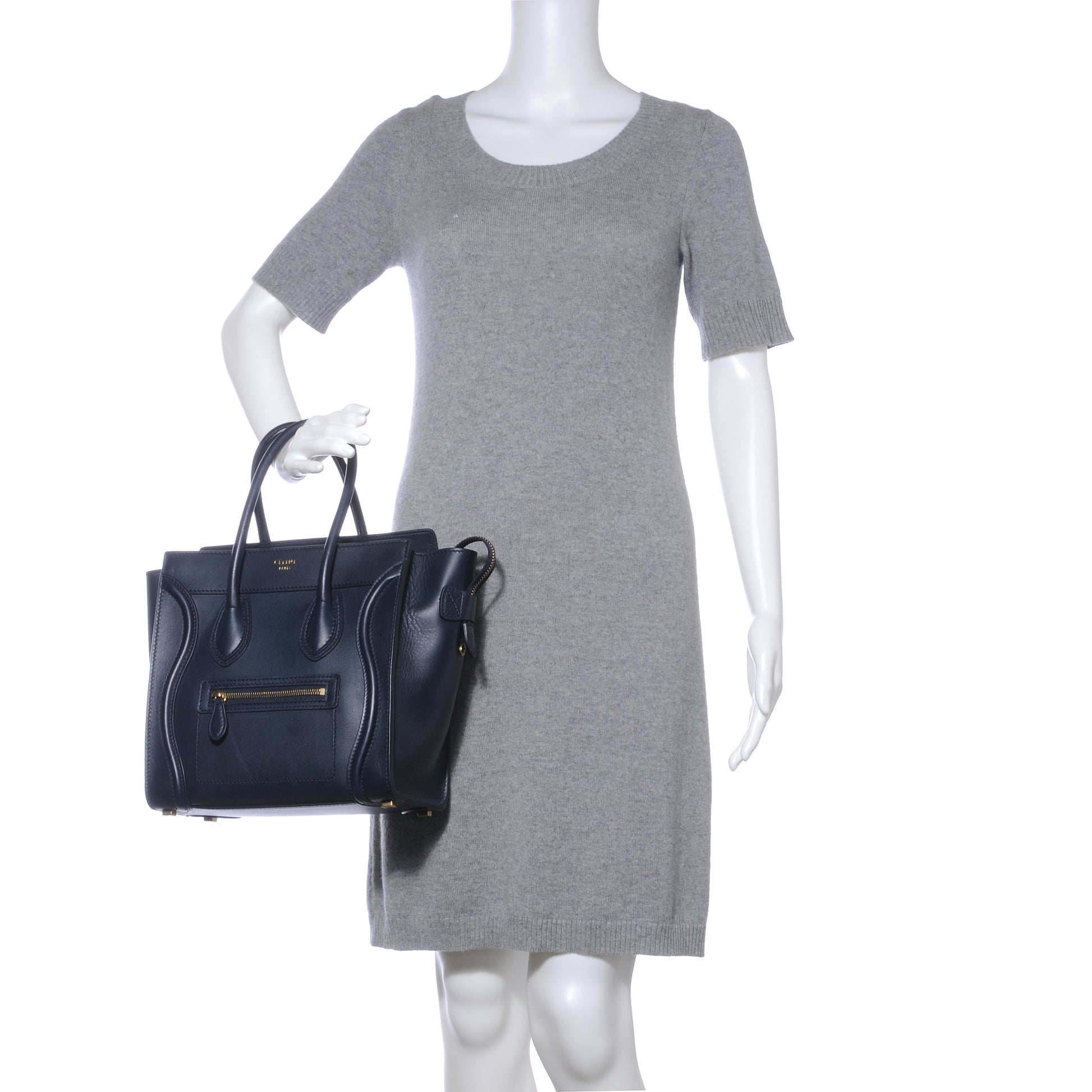 Celine Smooth Calfskin Micro Luggage Navy Blue 2 of 10