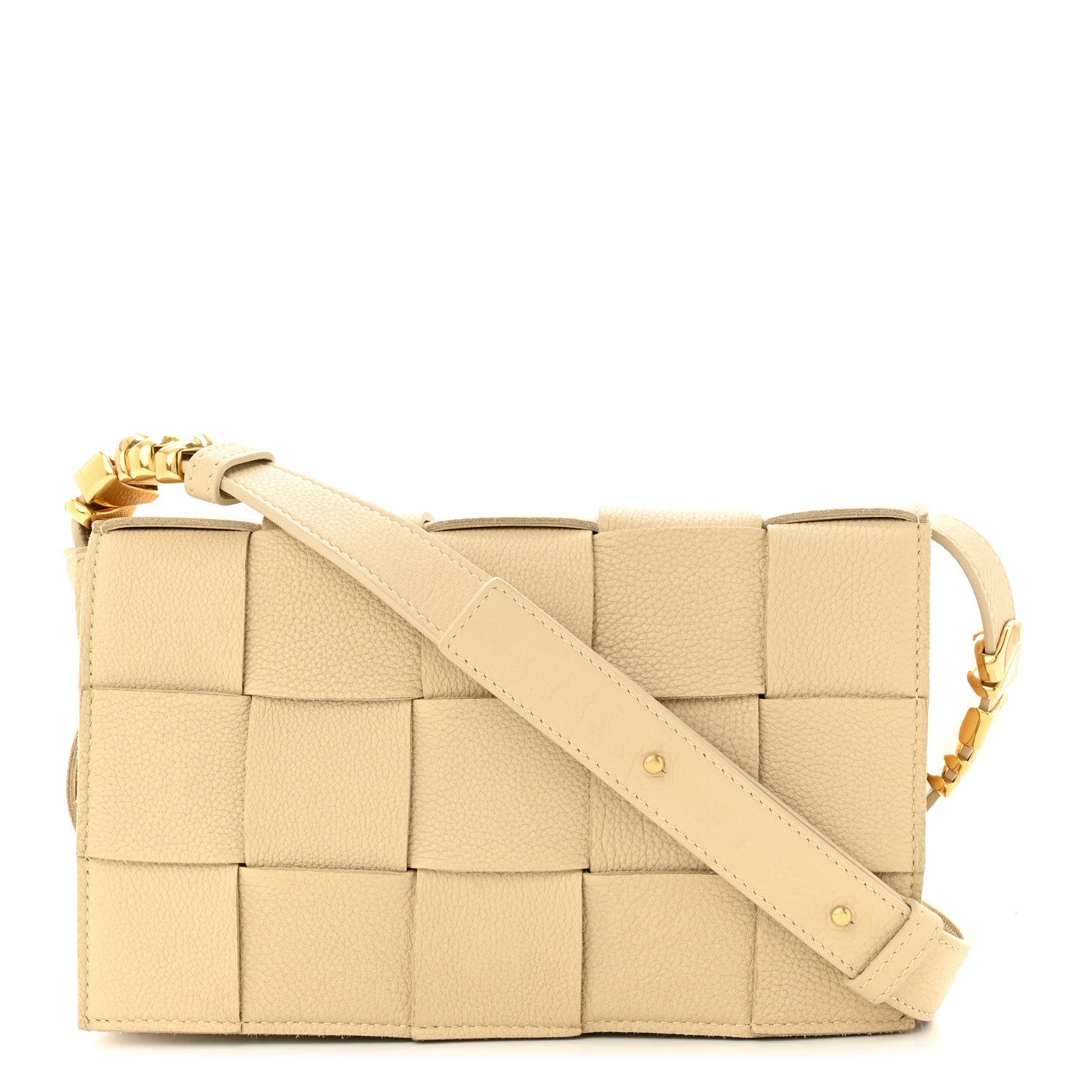 Bottega Veneta Grained Calfskin Maxi Intrecciato Cassette Crossbody Bag Porridge 1 of 11