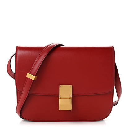 Celine Box Calfskin Medium Classic Box Flap Bag Red 1 of 10