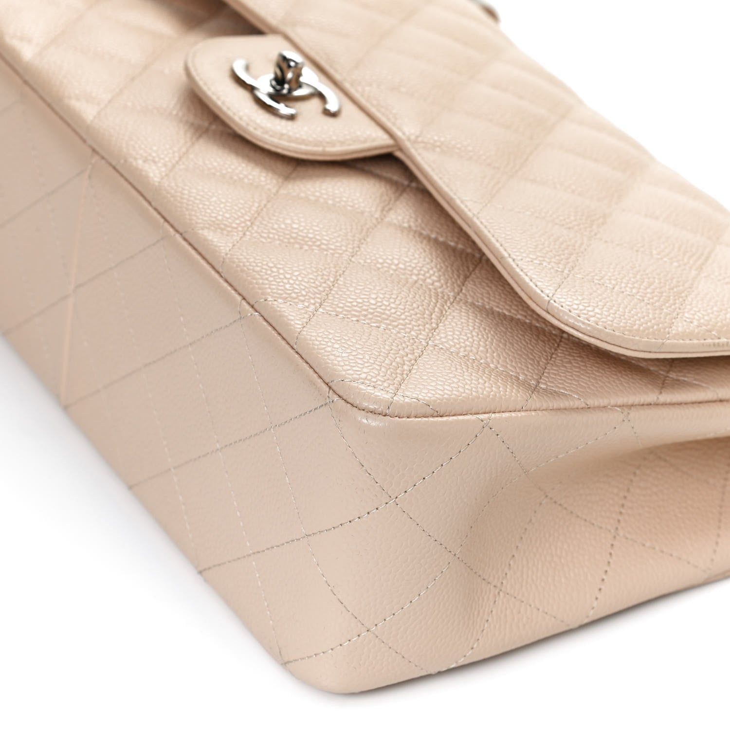 Chanel Caviar Quilted Jumbo Double Flap Beige Clair 11 of 12