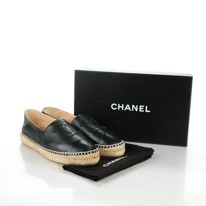 Chanel Lambskin CC Espadrilles 38 Black 8 of 8