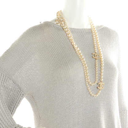 Chanel Graduated Pearl CC Long Necklace Gold 2 of 6