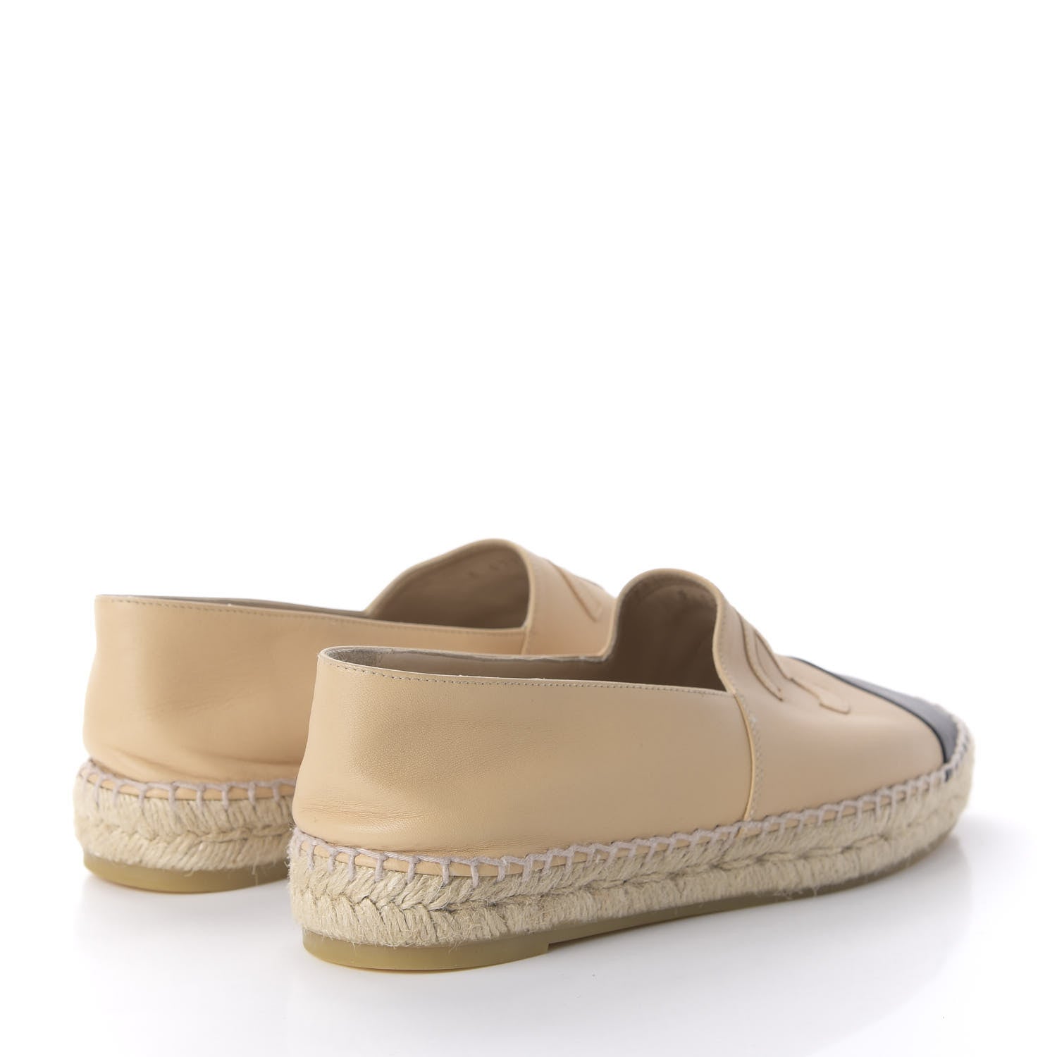 Chanel Lambskin CC Espadrilles 39 Beige Black 4 of 9