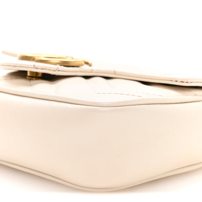 Gucci Calfskin Matelasse Super Mini GG Marmont Shoulder Bag White 10 of 11
